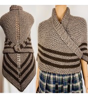 Brown Outlander shawl knit wrap Claire celtic shawl winter sontag triangle wool shawl inspired Outlander Carolina Shawl Claire Fraser shawl