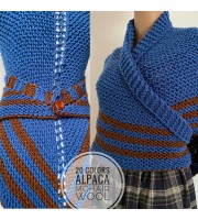 Blue Hand knitted outlander inspired rent shawl Carolina shawl blue wool triangle shawl celtic sontag shawl gift for mom her