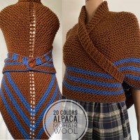 Brown Claire outlander shawl rent wool shawl sontag triangle shawl Carolina with button for fastening Outlander gift mother wife