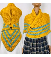 Outlander Claire celtic wool shawl sontag triangle alpaca shawl yellow knit shoulder wrap inspired Outlander gifts for mom sister wife