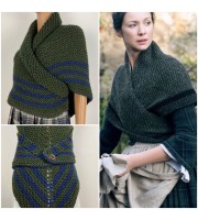 Outlander rent Claire shawl knit shoulder wrap sontag celtic shawl green triangle wool shawl Carolina Shawl Fraser's Ridge winter shawl