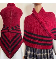 Outlander Claire shawl winter wool sontag triangle shawl red celtic alpaca mohair knit shoulder cape Outlander gifts for mom sister wife