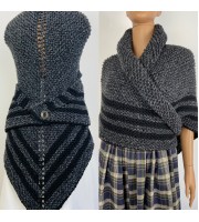 Claire Outlander shawl celtic sontag shawl gray alpaca triangle shawl knit shoulder wrap claire fraser shawl anniversary gift wife mom