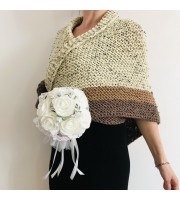 Ivory Outlander Shawl Alpaca, Beige Wool Triangle Shawl knit Brown Claire Shawl, Black Gray sontag shawl anniversary gift her wife mom