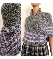 Claire Outlander shawl alpaca gray wool triangle shawl celtic sontag shawl hand crocheted shawl knit shoulder wrap anniversary gift wife mom