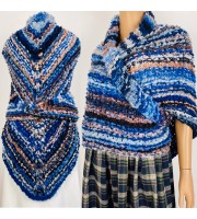 Blue Outlander rent Shawl Claire Knit warm shoulder Wrap, Brown Wool sontag Triangle Shawl for Mom Her Mohair Inspired Outlander multicolor