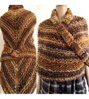 Obsidian brown Outlander Claire rent shawl autumn wool sontag triangle shawl halloween knit shoulder wrap mohair Inspired Outlander shawl