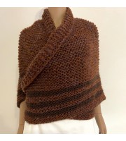 Brown Outlander Claire Shawl Triangle Shoulder alpaca, Outlander shawl knit Wrap angora, Wool Sontag shawl anniversary gift Mom Her Sister