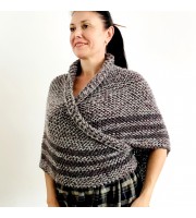 Gray Outlander shawl knit wrap angora, Claire shawl alpaca with button for fastening Sontag Triangle wool Shawl Chunky warm shoulder wrap