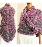 Lilac Claire outlander shawl knit shoulder wrap gray alpaca triangle wool shawl sontag celtic shawl Carolina Shawl outlander