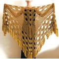 GOLD bridal wrap Bridal shawl Wedding shawl Wedding wrap Bridal cape Wedding cover up Bride shawl Fuzzy shawl Triangle Shawl Fringe