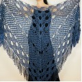 Blue bride shawl winter plus size wool triangle shawl bridesmaid shawl bridal cover up bridal shawl wedding shawl