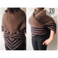 Brown Outlander Inspired Claire Shawl Shoulder warmer wrap, Wool Triangle sontag shawl with button for fastening, Claire Carolina S4 Drums of Autumn