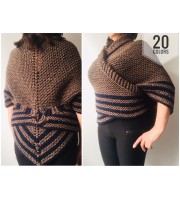 Brown Outlander Inspired Claire Shawl Shoulder warmer wrap, Wool Triangle sontag shawl with button for fastening, Claire Carolina S4 Drums of Autumn