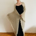 Green Wedding Shawl, Alpaca Wool Shawl, Triangle Women Shawl Fringe, Bridal shawl, Plus Size Bride Shawl, Silk Bridesmaid Shawl
