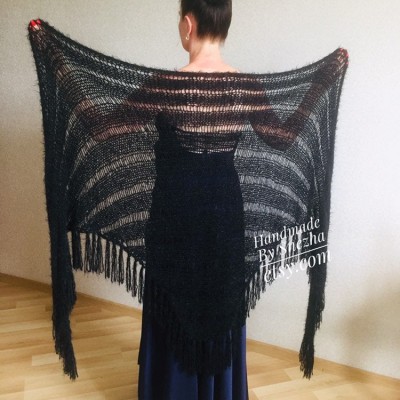 Black Lace shawl pin brooch Beige Knit Bridal Cape Bridesmaid shawl Wedding wrap Ivory gift for women White cover up Gray Capelet Royal Blue