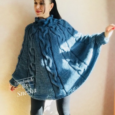 Knit Poncho Sweater Women Plus Size Chunky Wool Crochet Poncho Alpaca Loose Cable Knit Sweater Oversized Cape Coat Black Red White Winter