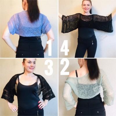 Bolero Shrug Mint Shrug Lace Black short sleeve bolero Shrug Light Grey Hand Knit Mohair Green Knitted wraps Almond custom colours