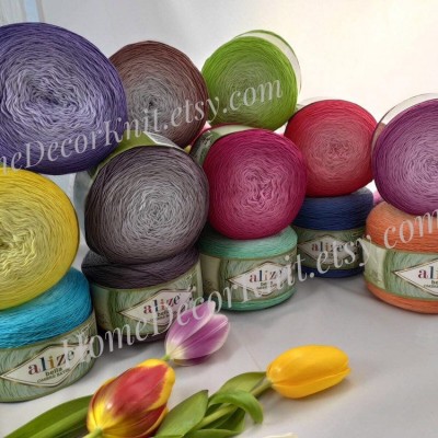 Alize BELLA OMBRE BATIK Yarn 250 gr 100 Organic Cotton Yarn Gradient yarn knitting yarn, Crochet vegan yarn Soft Summer Yarn amigurumi yarn