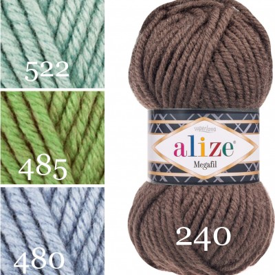 ALIZE SUPERLANA MEGAFIL Yarn Wool Yarn Super Bulky Yarn Acrylic Wool Super Chunky Yarn Crochet Yarn Knitting Yarn Crochet Sweater Poncho
