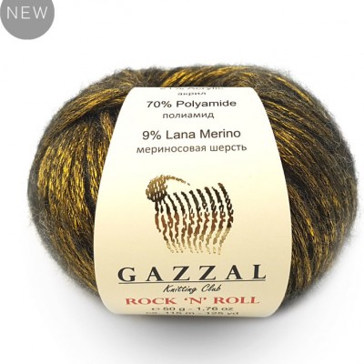 GAZZAL ROCK N ROLL Yarn Wool Yarn Shiny Yarn Crochet Sweater Pullover Shawl Hat Knitting Scarf Cardigan Poncho