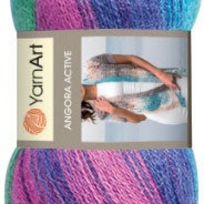 YARNART ANGORA ACTIVE Yarn Mohair Multicolor Yarn Rainbow Melange Yarn Wool Gradient Yarn Knitting Sweater Hat Scarf Shawl Crochet Poncho