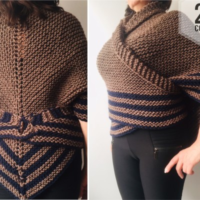 Brown Outlander Inspired Claire Shawl Shoulder warmer wrap, Wool Triangle sontag shawl with button for fastening, Claire Carolina S4 Drums of Autumn