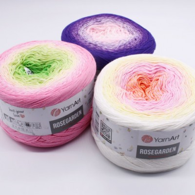 YARNART ROSEGARDEN 250 grams-1000 meter Gradient Cotton Yarn Rainbow Knitting Yarn Crochet Cotton Organic Soft Yarn