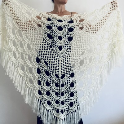 White Wedding Shawl Fringe, Ivory Mohair Bridal Shawl, Bridesmaid Gift Light gray Triangle Wrap Evening Hand Knit scarf Champagne