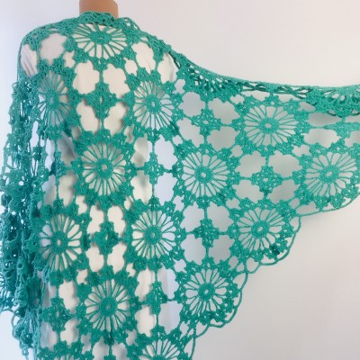 Turquoise Bride Shawl Fringe, Emerald bridesmaid shawl Mohair bridal shawl, Bridal Cape, Bridesmaid shawl, Wedding wrap, Cotton shawl Lace