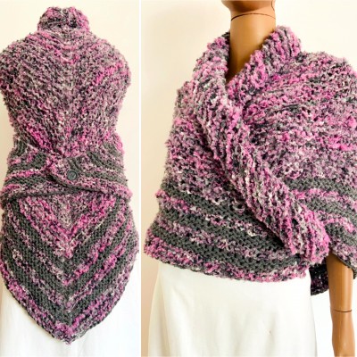 Lilac Claire outlander shawl knit shoulder wrap gray alpaca triangle wool shawl sontag celtic shawl Carolina Shawl outlander