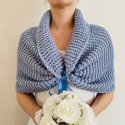 Light blue bolero wool bridal shrug crochet bolero shrug bridal bolero wedding cape short sleeve shrug bride shawl winter wedding stole