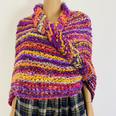 Pink Outlander rent Claire Shawl knit warm shoulder wrap orange mohair sontag wool triangle shawl for mom wife inspired Outlander multicolor