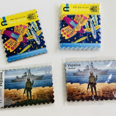 Souvenir Magnet Ukrainian Russian Warship Done Ukraine Limited Edition Original Russian Ship Moskva Done Glory to Ukraine Series "W" "F"