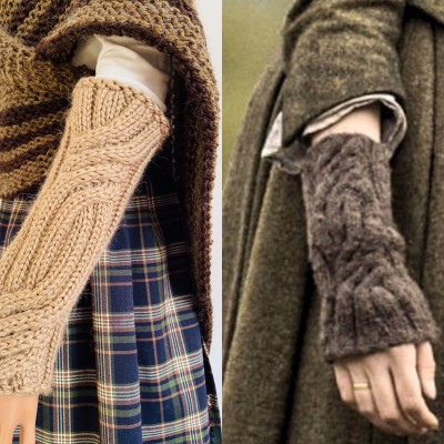 Outlander Fingerless Gloves, Beige Claire Mitten For Woman, Winter Alpaca Hand Warmer, Wool Long Fingerless, Knit Glove, Outlander Gifts