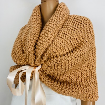 Beige Wedding Shawl For Dress Camel Bridal Stole Caramel Bride Shoulder Wrap